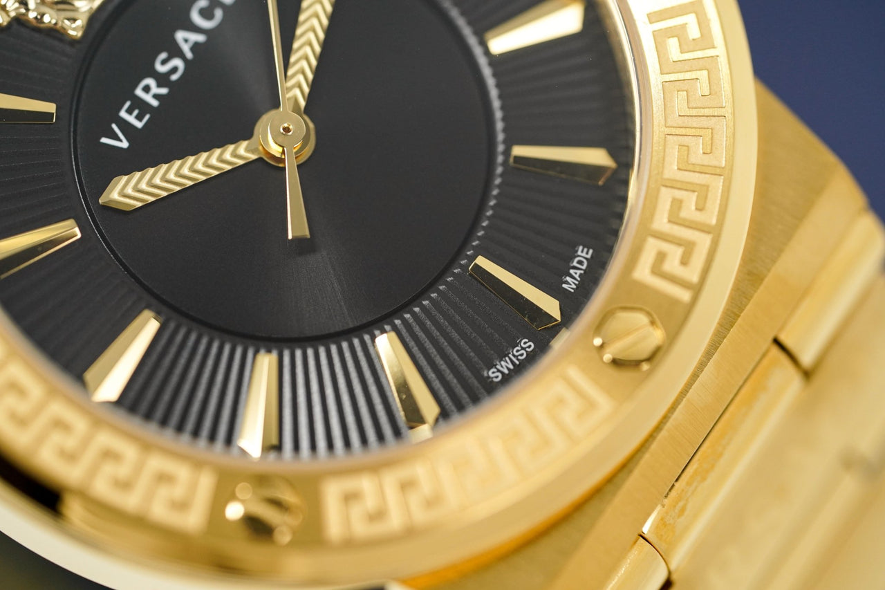 Versace Ladies Watch Greca Logo Gold Black VEVH00820 - Watches & Crystals