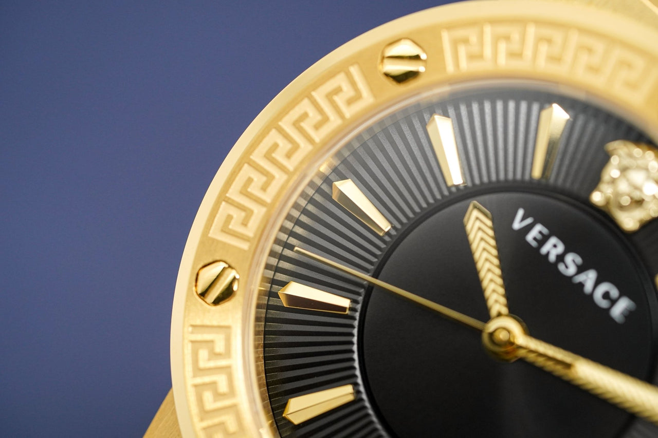 Versace Ladies Watch Greca Logo Gold Black VEVH00820 - Watches & Crystals