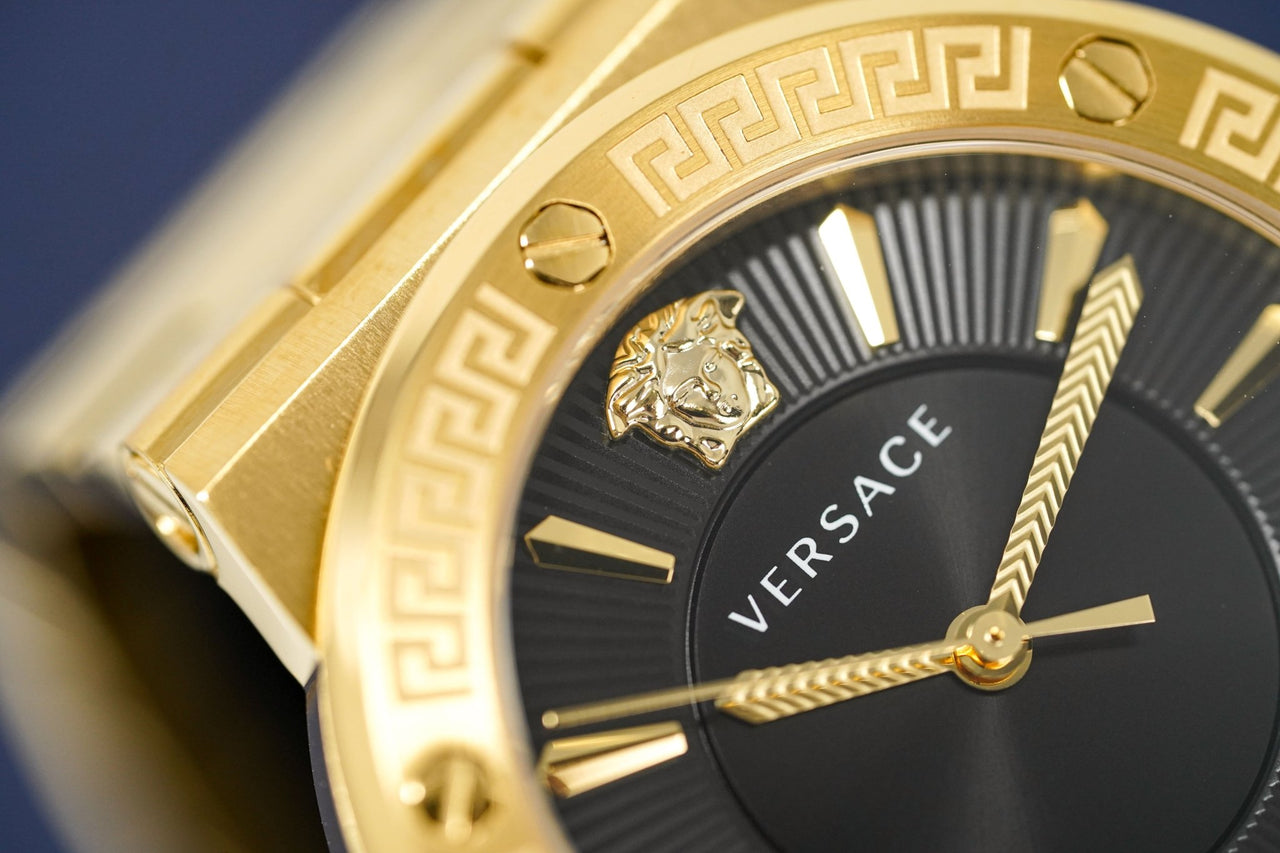 Versace Ladies Watch Greca Logo Gold Black VEVH00820 - Watches & Crystals