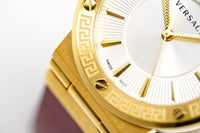 Thumbnail for Versace Ladies Watch Greca Logo Gold Red Leather VEVH00420 - Watches & Crystals