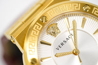 Thumbnail for Versace Ladies Watch Greca Logo Gold Red Leather VEVH00420 - Watches & Crystals