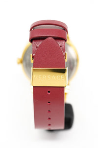 Thumbnail for Versace Ladies Watch Greca Logo Gold Red Leather VEVH00420 - Watches & Crystals