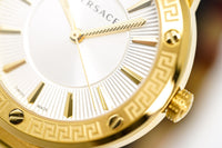 Thumbnail for Versace Ladies Watch Greca Logo Gold Red Leather VEVH00420 - Watches & Crystals