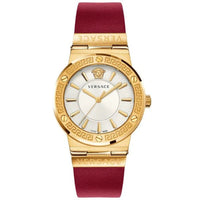 Thumbnail for Versace Ladies Watch Greca Logo Gold Red Leather VEVH00420 - Watches & Crystals