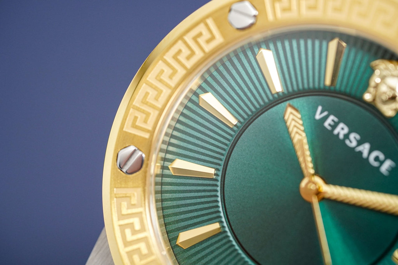 Versace Ladies Watch Greca Logo Two-Tone Green VEVH00720 - Watches & Crystals