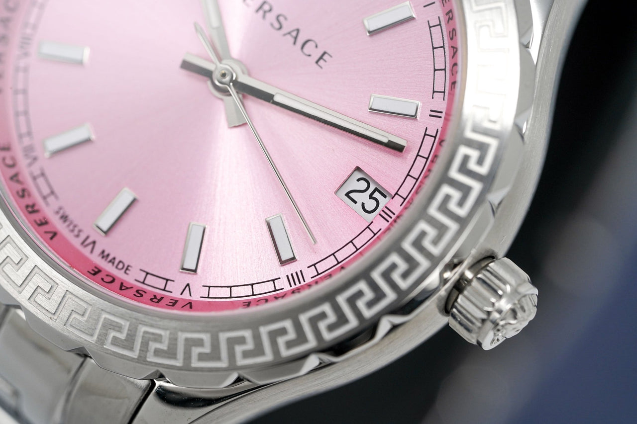 Versace Ladies Watch Hellenyium Pink V12010015 - Watches & Crystals