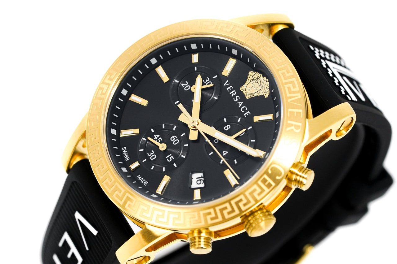 Versace Ladies Watch Sport Tech Chronograph Black Gold VEKB00422 - Watches & Crystals