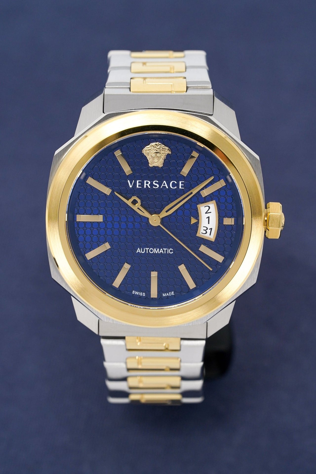Versace Men's Watch Dylos Automatic Blue Two-Tone VEAG00222