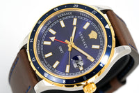 Thumbnail for Versace Men's Watch Hellenyium GMT Blue Leather V11080017 - Watches & Crystals