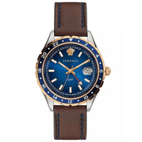 Thumbnail for Versace Men's Watch Hellenyium GMT Blue Leather V11080017 - Watches & Crystals
