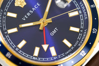 Thumbnail for Versace Men's Watch Hellenyium GMT Blue Leather V11080017 - Watches & Crystals