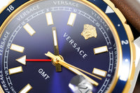 Thumbnail for Versace Men's Watch Hellenyium GMT Blue Leather V11080017 - Watches & Crystals
