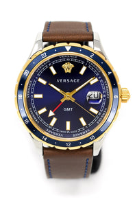 Thumbnail for Versace Men's Watch Hellenyium GMT Blue Leather V11080017 - Watches & Crystals