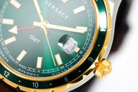 Thumbnail for Versace Men's Watch Hellenyium GMT Green Leather V11090017 - Watches & Crystals
