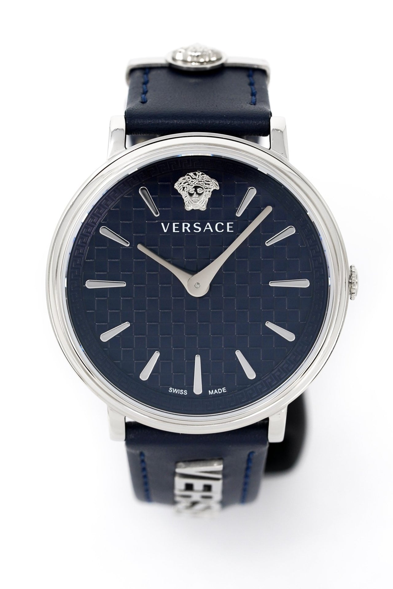 Versace V-Circle 38mm Blue Silver VE8104222 - Watches & Crystals