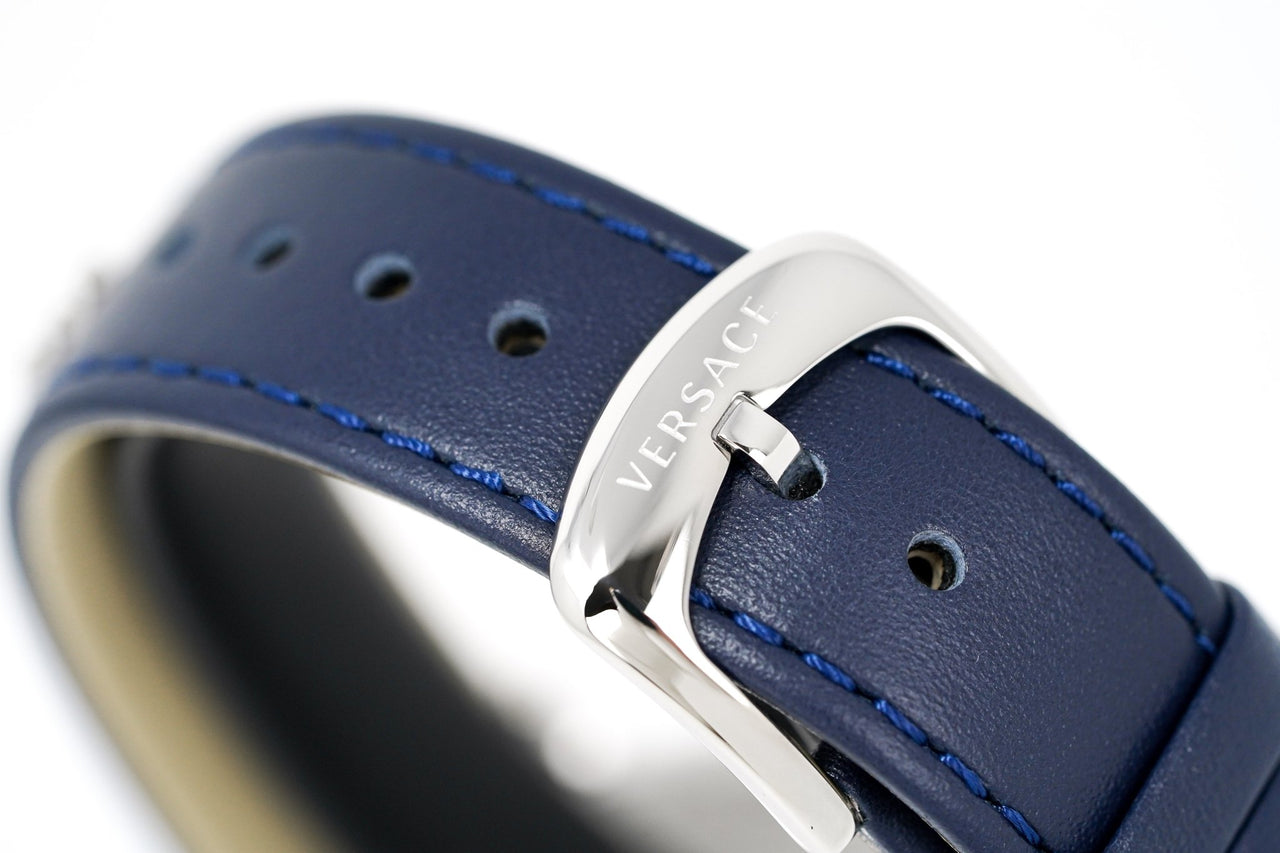 Versace V-Circle 38mm Blue Silver VE8104222 - Watches & Crystals