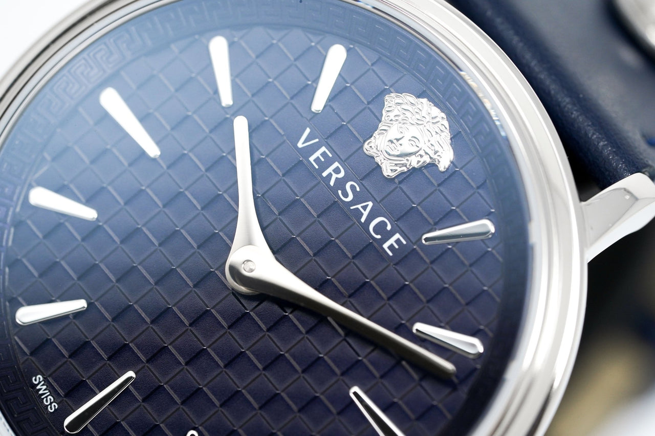Versace V-Circle 38mm Blue Silver VE8104222 - Watches & Crystals