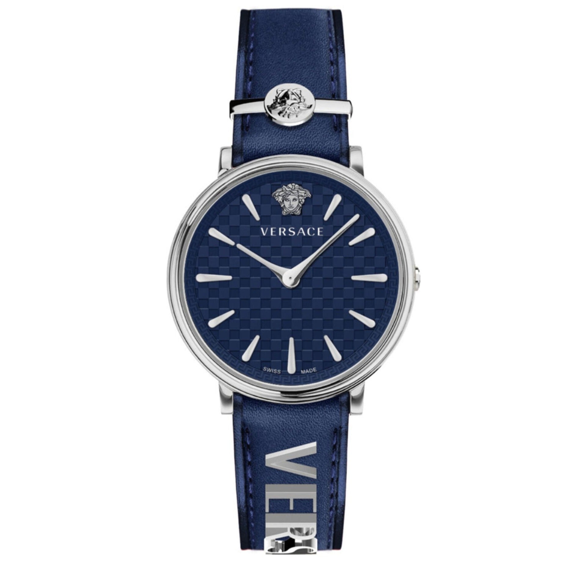 Versace V-Circle 38mm Blue Silver VE8104222 - Watches & Crystals