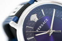 Thumbnail for Versace V-Circle 42mm Blue Silver VE5A01121 - Watches & Crystals