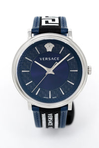 Thumbnail for Versace V-Circle 42mm Blue Silver VE5A01121 - Watches & Crystals