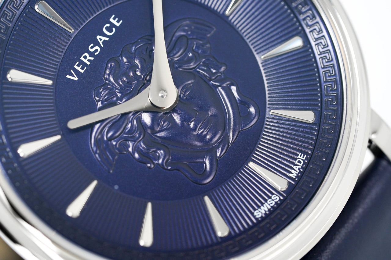 Versace Watch V-Circle 38mm Blue VE8101619 - Watches & Crystals