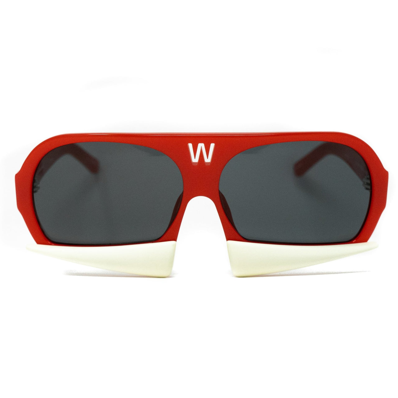 Walter Van Beirendonck Sunglasses Special Frame Red/Beige Bone and Grey Lenses - WVB7C1SUN - Watches & Crystals