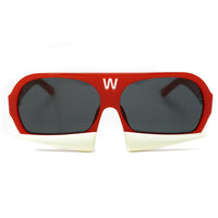 Thumbnail for Walter Van Beirendonck Sunglasses Special Frame Red/Beige Bone and Grey Lenses - WVB7C1SUN - Watches & Crystals