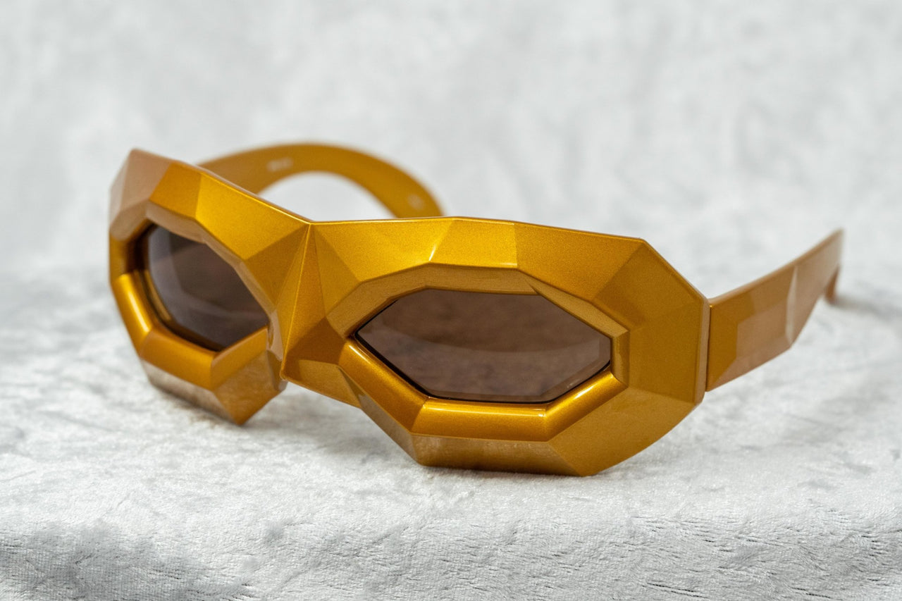 Walter Van Beirendonck Sunglasses Special Frame Shiny Gold and Brown Lenses - WVB2C10SUN - Watches & Crystals