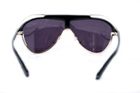 Thumbnail for Yohji Yamamoto Unisex Sunglasses Black/Gold and Dark Purple Lenses Category 4 - YY11ASTRONAUTC1SUN - Watches & Crystals