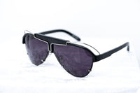 Thumbnail for Yohji Yamamoto Unisex Sunglasses Black/Silver and Dark Purple Lenses Category 4 - YY11ASTRONAUTC2SUN - Watches & Crystals