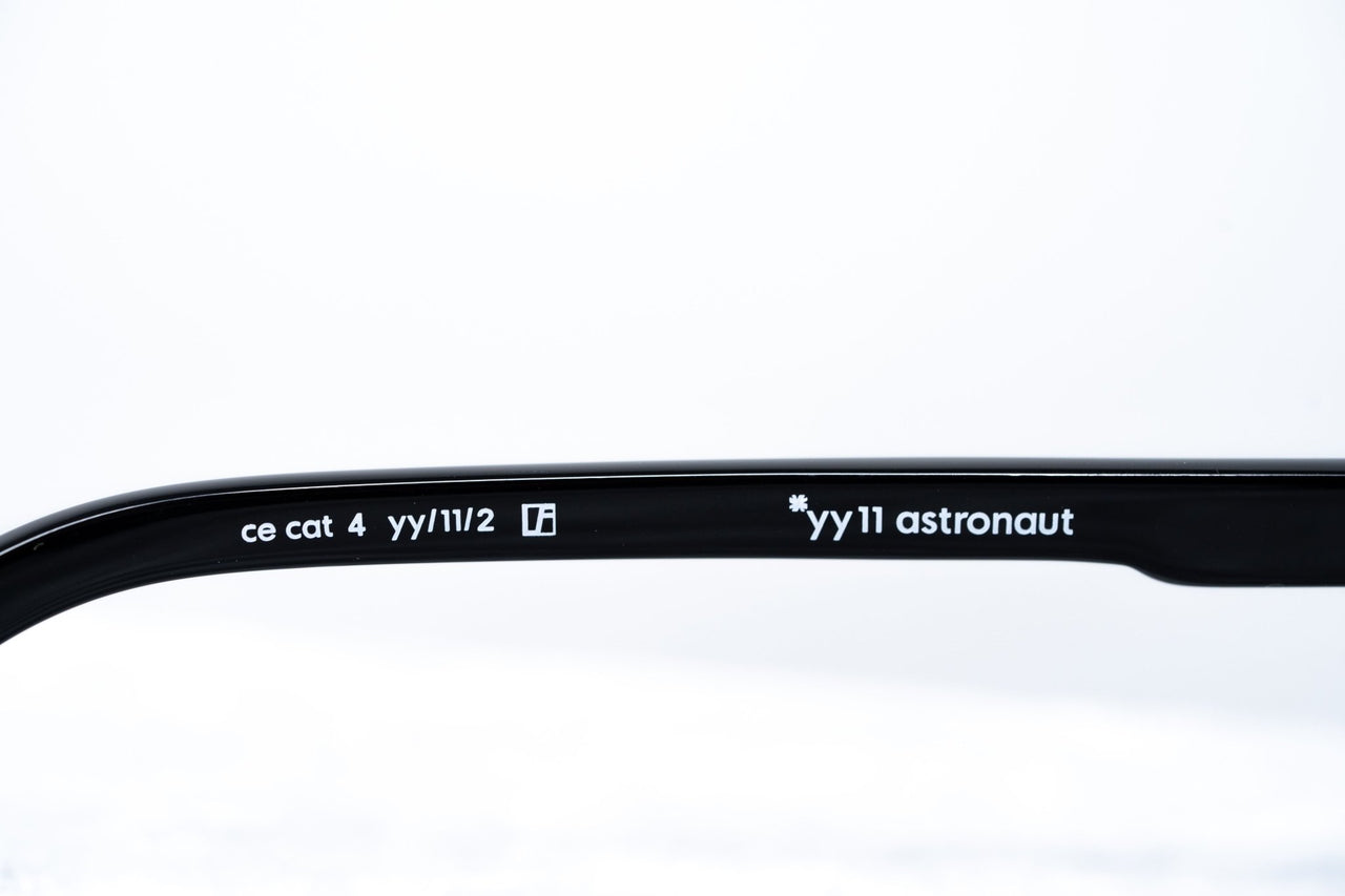 Yohji Yamamoto Unisex Sunglasses Black/Silver and Dark Purple Lenses Category 4 - YY11ASTRONAUTC2SUN - Watches & Crystals