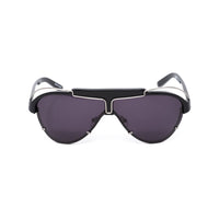 Thumbnail for Yohji Yamamoto Unisex Sunglasses Black/Silver and Dark Purple Lenses Category 4 - YY11ASTRONAUTC2SUN - Watches & Crystals