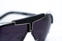 Thumbnail for Yohji Yamamoto Unisex Sunglasses Black/Silver and Dark Purple Lenses Category 4 - YY11ASTRONAUTC2SUN - Watches & Crystals