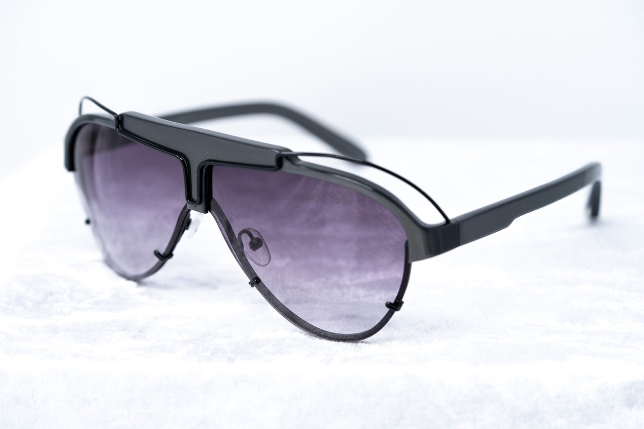 Yohji Yamamoto Unisex Sunglasses Dark Grey/Black and Purple Graduated Lenses - YY11ASTRONAUTC3SUN - Watches & Crystals
