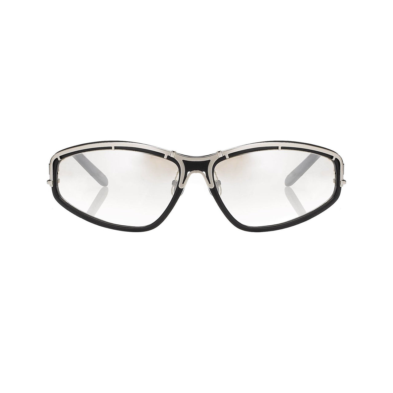 Yohji Yamamoto Unisex Sunglasses Rectangular Black and Light Brown Mirror Graduated Lenses - 9YY900C1BLACK - Watches & Crystals