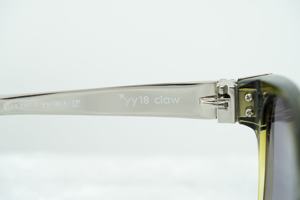 Yohji Yamamoto Unisex Sunglasses Rectangular Cat Eye Green and Grey Lenses - YY18CLAWC3SUN - Watches & Crystals