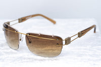 Thumbnail for Yohji Yamamoto Unisex Sunglasses Rectangular Gold and Brown Graduated Lenses - 9YY100C3ANTIQUEGOLD - Watches & Crystals