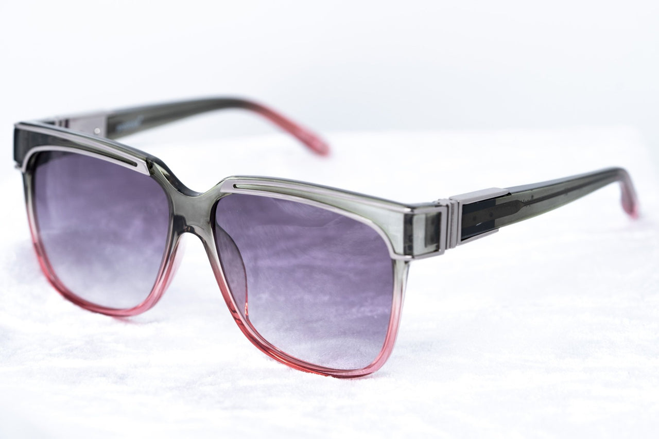Yohji Yamamoto Unisex Sunglasses Rectangular Grey/Pink and Purple Lenses Category 3 - YY16THORNC4SUN - Watches & Crystals
