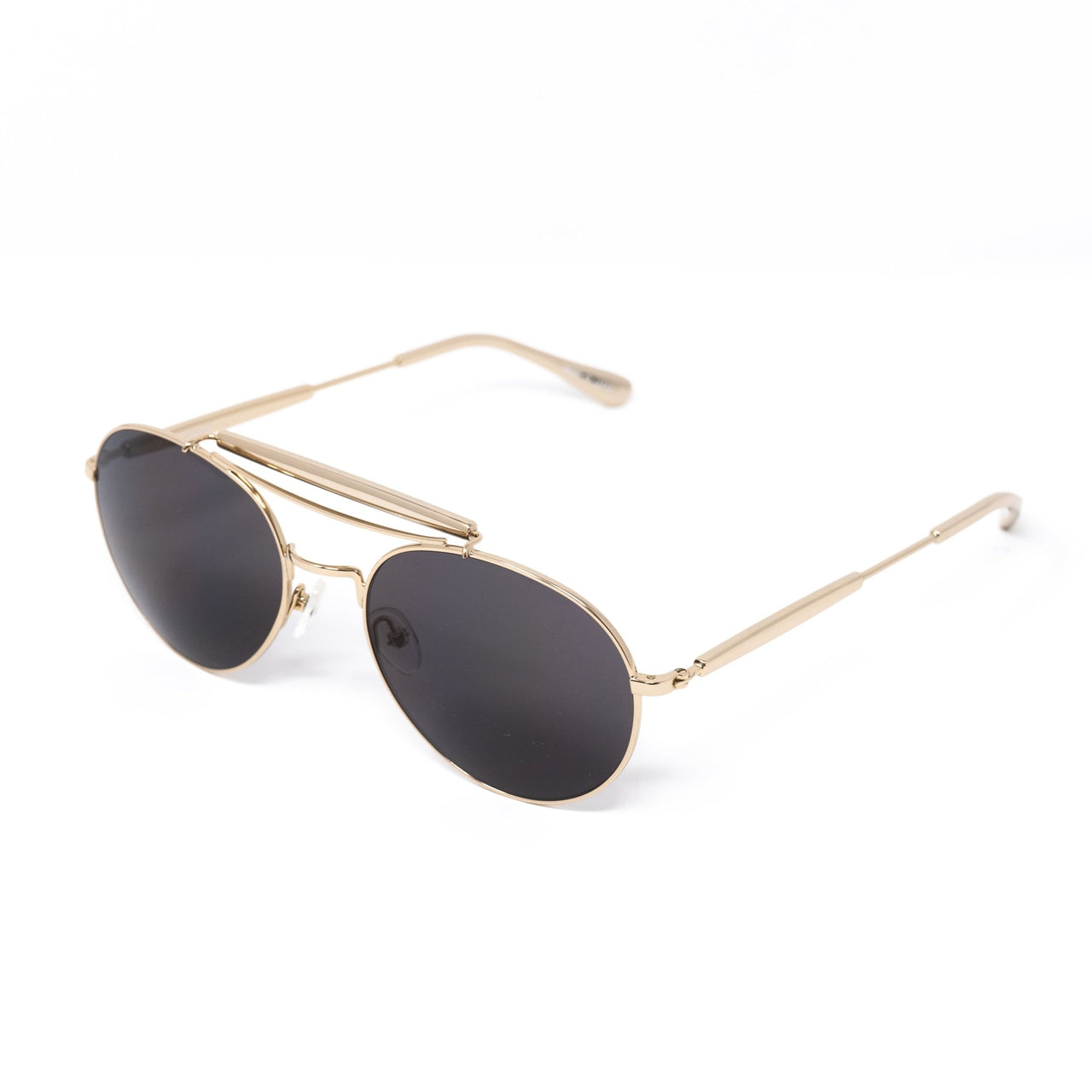 Yohji Yamamoto Unisex Sunglasses Round Gold and Dark Grey Lenses Category 3 - YY12RIDERC2SUN - Watches & Crystals