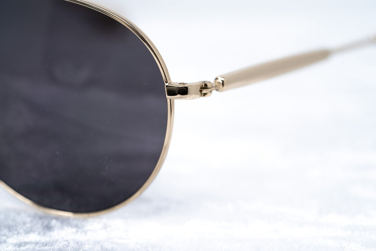 Yohji Yamamoto Unisex Sunglasses Round Gold and Dark Grey Lenses Category 3 - YY12RIDERC2SUN - Watches & Crystals