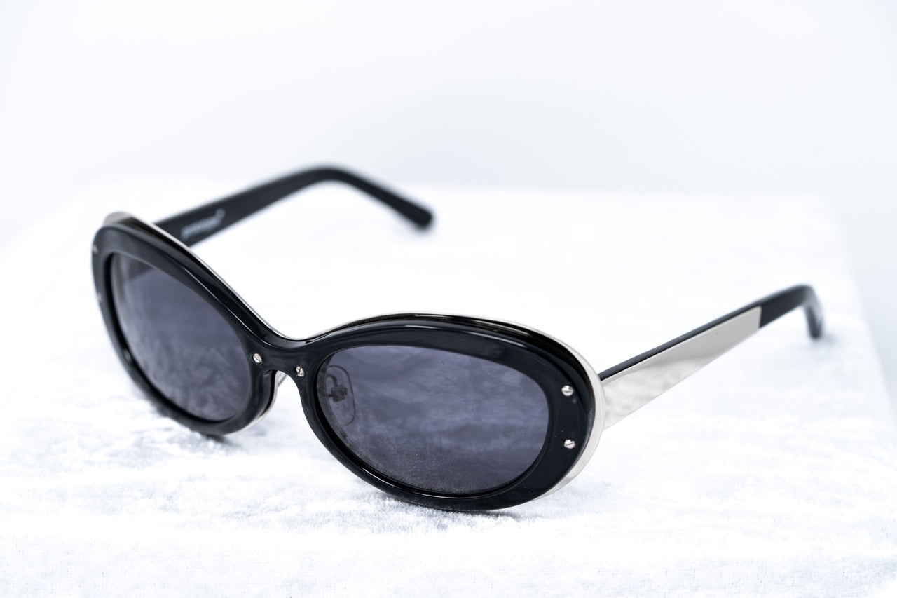 Yohji Yamamoto Women Sunglasses Cat Eye Black/Silver and Grey Lenses - 9YYHDRAGONFLYC1BLK - Watches & Crystals