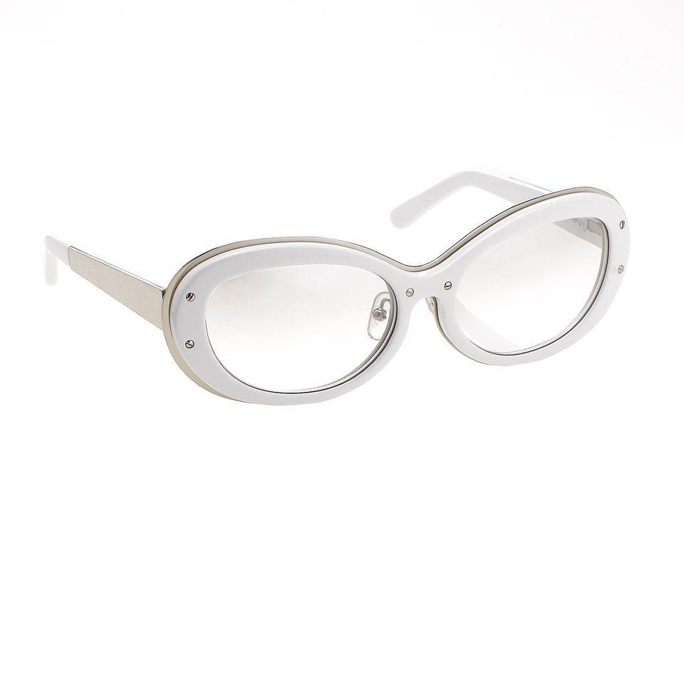 Yohji Yamamoto Women Sunglasses Cat Eye White/Silver and Clear Lenses - 9YYHDRAGONFLYC3WHT - Watches & Crystals
