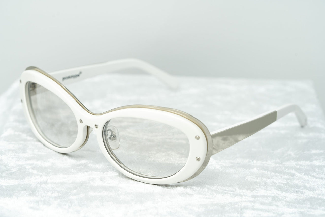 Yohji Yamamoto Women Sunglasses Cat Eye White/Silver and Clear Lenses - 9YYHDRAGONFLYC3WHT - Watches & Crystals