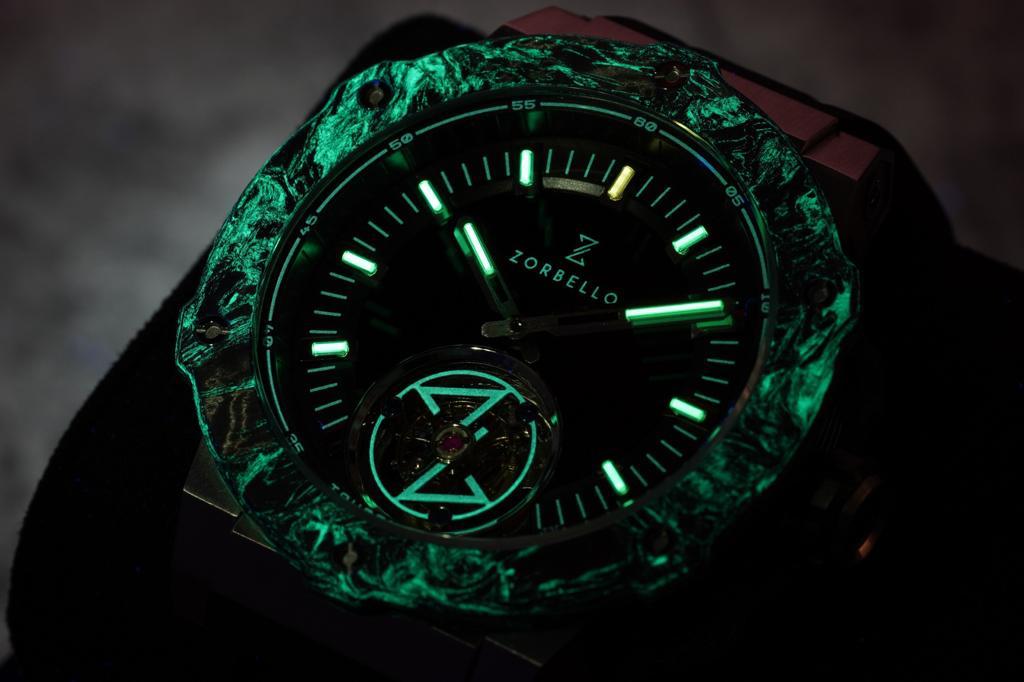 Zorbello T2 Tourbillon Watch Black Tritium Dial - Watches & Crystals