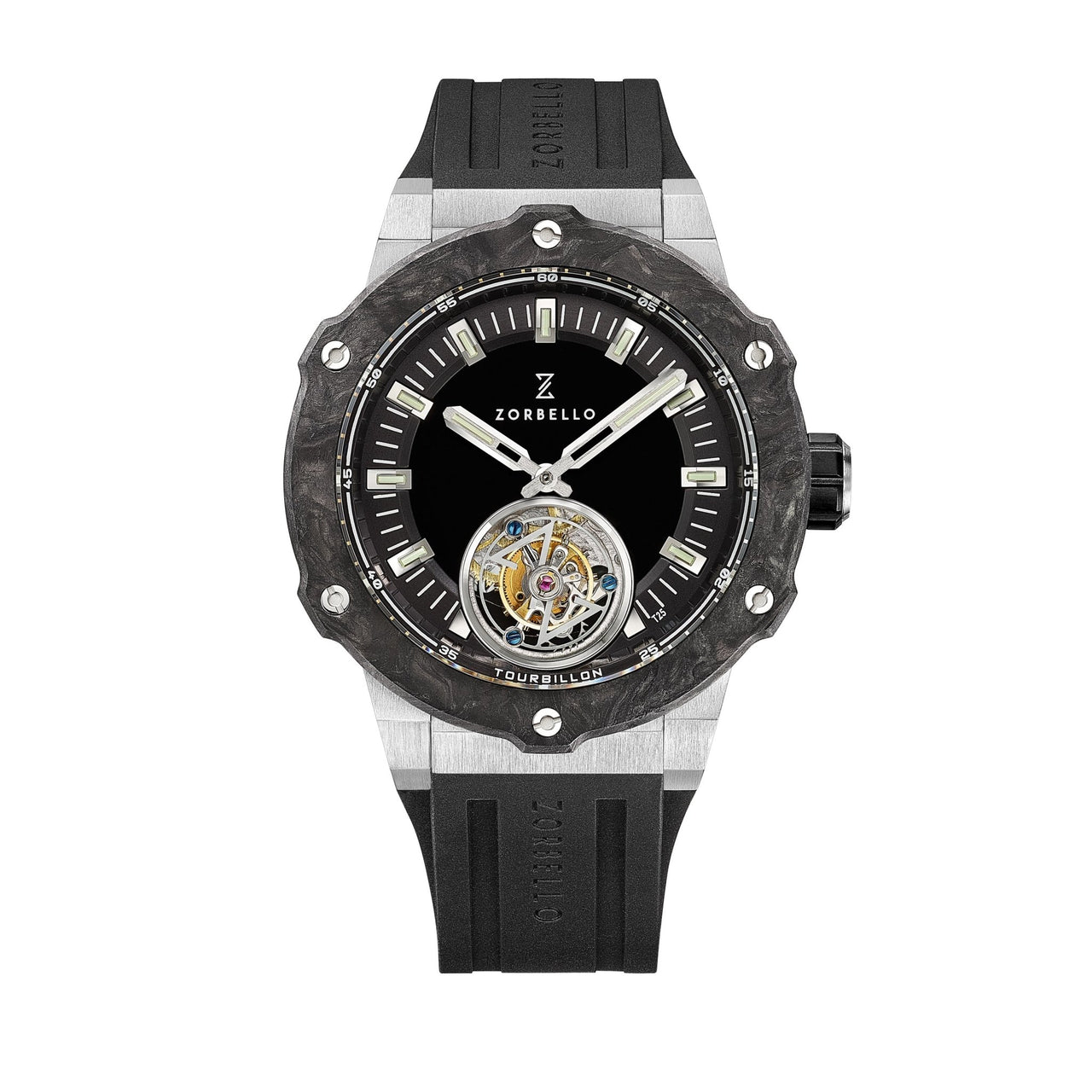 Zorbello T2 Tourbillon Watch Steel Tritium Dial - Watches & Crystals