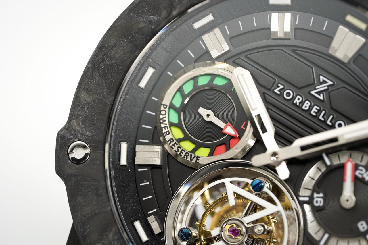 Zorbello Watch T3 Tourbillon Black Super-Luminova® Tritium ZBAD001 *Free Watch Winder* - Watches & Crystals