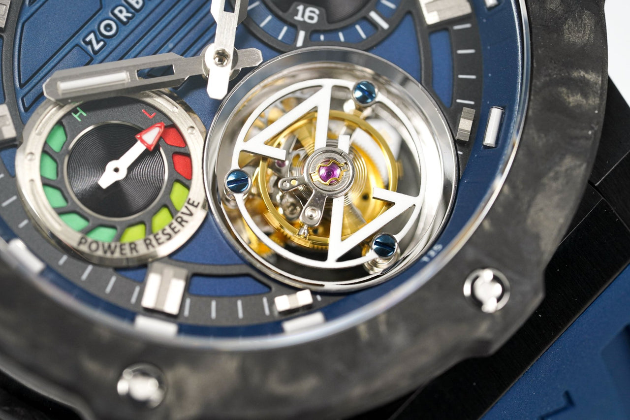 Zorbello Watch T3 Tourbillon Blue Super-Luminova® Tritium ZBAD004 *Free Watch Winder* - Watches & Crystals