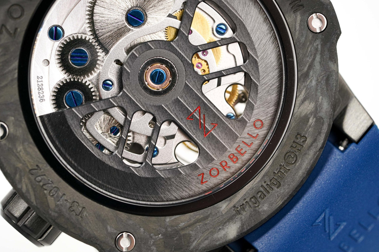 Zorbello Watch T3 Tourbillon Blue Super-Luminova® Tritium ZBAD004 *Free Watch Winder* - Watches & Crystals