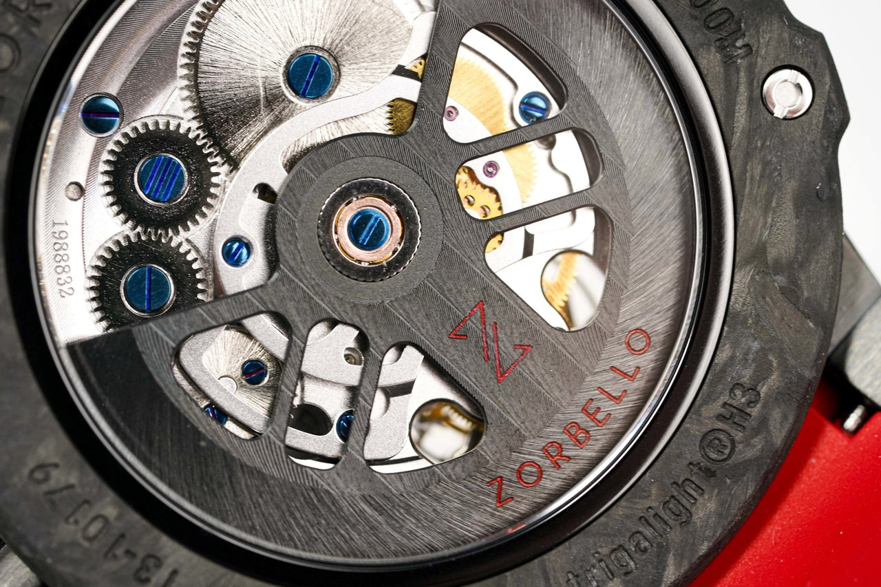 Zorbello Watch T3 Tourbillon Red Super-Luminova® Tritium ZBAD002 *Free Watch Winder* - Watches & Crystals