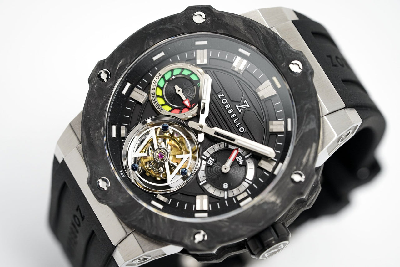 Steel Tourbillon ZBAD005 Super-Luminova® Watch – Watches & T3 Tritium Zorbello Crystals